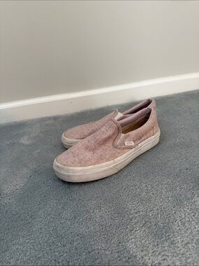 Vans Slip-On Sneakers in Dusty Rose and White